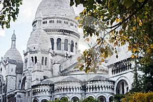 the famous sacred heart basilica in Montmartre hill in Paris - France