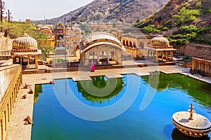 Famous saint kund in Monkey temple, Galta Ji, Jaipur, India