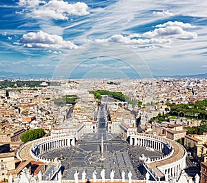 Famous Saint Peter's Square in Vatican