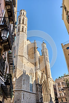 The famous Santa Maria del Mar church in Barcelona