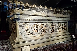 The famous sarcophagus of Alexander in the Istanbul Archaeology