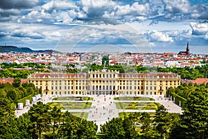 Famous Schonbrunn Palace in Vienna, Austria