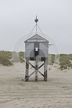 Famous sea cottage Het Drenkelingenhuisje Terschelling on the ne