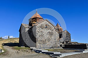 Famous Sevanavank Monastery on Sevan Lake in Armenia