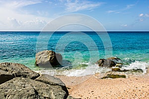 The famous Shell Beach, in St. Barthâ€™s Island St. Bartâ€™s Island Caribbean