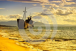 The famous shipwreck near Gythio Greece