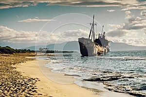 The famous shipwreck near Gythio Greece