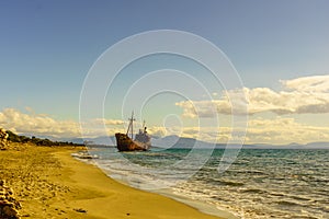 The famous shipwreck near Gythio Greece