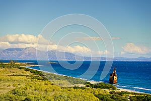 The famous shipwreck near Gythio Greece