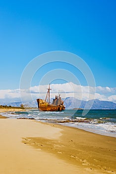 The famous shipwreck near Gythio Greece