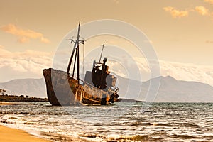 The famous shipwreck near Gythio Greece