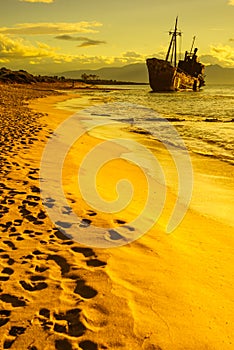 The famous shipwreck near Gythio Greece