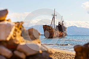 The famous shipwreck near Gythio Greece