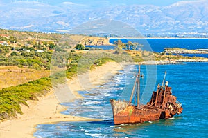 The famous shipwreck near Gythio Greece