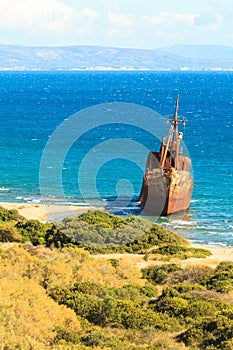 The famous shipwreck near Gythio Greece