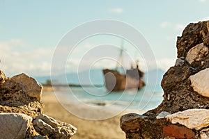 The famous shipwreck near Gythio Greece