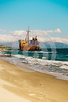 The famous shipwreck near Gythio Greece