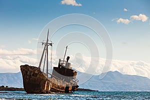 The famous shipwreck near Gythio Greece