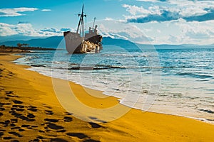 The famous shipwreck near Gythio Greece