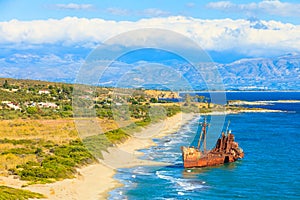 The famous shipwreck near Gythio Greece