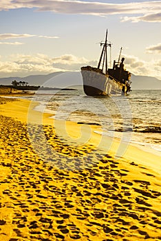 The famous shipwreck near Gythio Greece