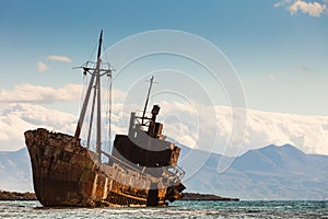 The famous shipwreck near Gythio Greece