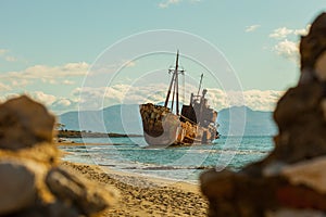 The famous shipwreck near Gythio Greece