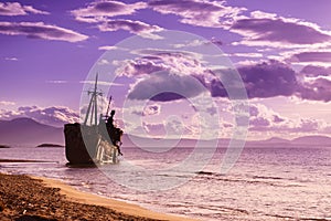 The famous shipwreck near Gythio Greece