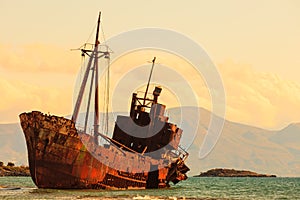 The famous shipwreck near Gythio Greece