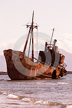 The famous shipwreck near Gythio Greece