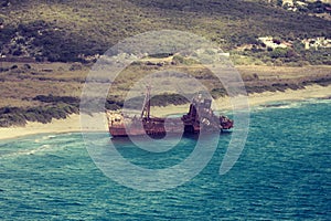 The famous shipwreck near Gythio Greece