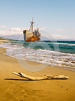 The famous shipwreck near Gythio Greece