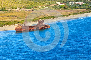 The famous shipwreck near Gythio Greece