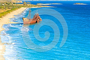 The famous shipwreck near Gythio Greece