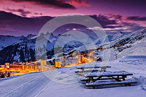 Famous ski resort in the Alps,Les Sybelles,France