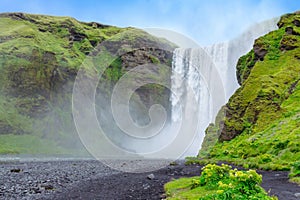 Famous Skogafoss waterfall on Skoga river. Iceland, Europe