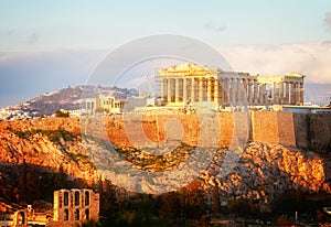 Famous skyline of Athens, Greece