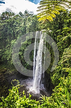 Famous Sopoaga Falls Waterfall in Samoa, Upolu, Pacific island