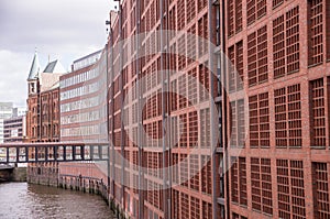 Famous Speicherstadt Warehouse District in Hamburg, Germany