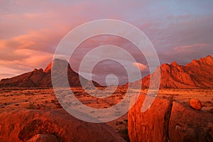 Famous Spitzkoppe at sunset