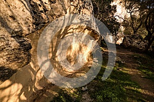 Rocl climbing cliff in sardinia
