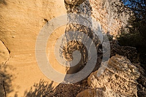 Rocl climbing cliff in sardinia