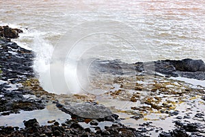 Famous Spouting Horn blowhole of the Kauai