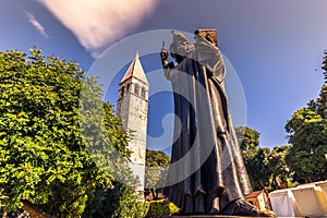 July 19, 2016: Famous statue of Gregory of Nin in the old town of Split, Croatia photo