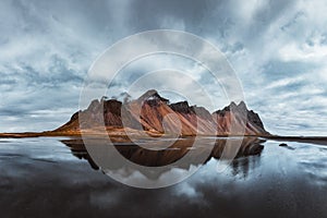 Famous Stokksnes mountains on Vestrahorn cape