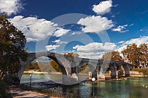 The famous stone bridge of Arta, Greece.