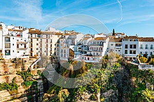 The famous stone bridge over the gorge of tajo in Ronda, Spain