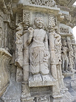 Famous stone carving sculptures, Vishvanath Temple, Khajuraho, India. Unesco World Heritage Site