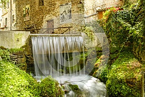 The famous streams of Rasiglia, also called the Venice of Umbria, Foligno, Umbria, Italy