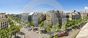 Famous street of Passeig de Gracia in Barcelona, Spain photo